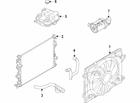 2022 Lincoln Corsair Cooling System, Radiator, Water Pump, Cooling Fan MOTOR AND FAN ASY - ENGINE COO Diagram for LX6Z8C607B