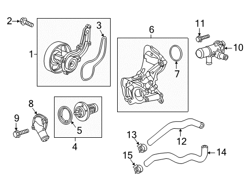2016 Honda Fit Water Pump Cover Comp, Joint Diagram for 193175R0900