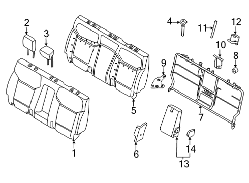 Rear Seat Components Tensioner Nut Diagram for W520113S450B