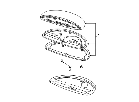 2001 Mercury Sable Bulbs High Mount Lamp Diagram for XF1Z13A613BAA