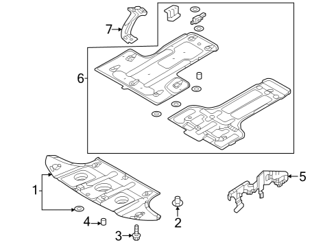 2015 Hyundai Genesis Splash Shields Bracket Diagram for 29123B1100