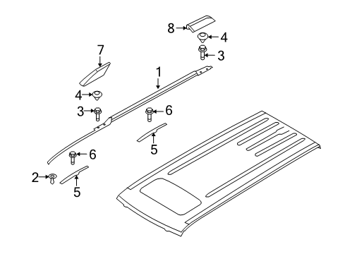 2015 Ford Flex Luggage Carrier Roof Molding Nut Diagram for N621926S441