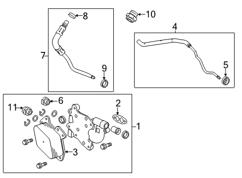 2012 Chevrolet Camaro Oil Cooler Outlet Hose Diagram for 22913221