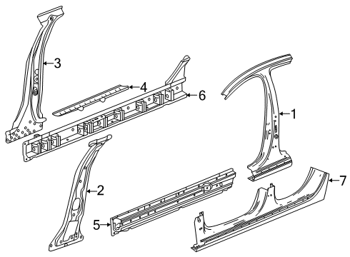 2018 Buick Regal Sportback Center Pillar & Rocker Center Pillar Reinforcement Diagram for 39140494