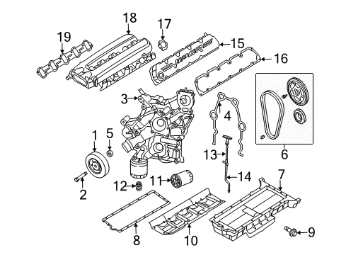2003 Dodge Viper Exhaust Manifold Exhaust Manifold Diagram for 5037197AD