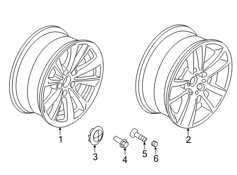 2016 BMW 535d Wheels, Covers & Trim Light Alloy Rim Diagram for 36116790172