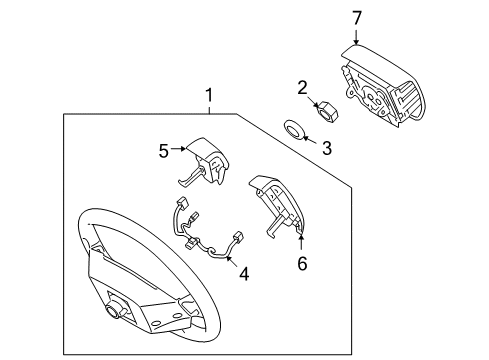 2009 Hyundai Genesis Steering Column & Wheel, Steering Gear & Linkage Extension Wire Diagram for 569913M000