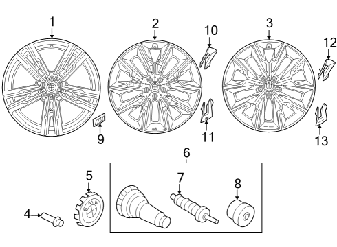 Wheels Wheel Bolt Black Diagram for 36136795153