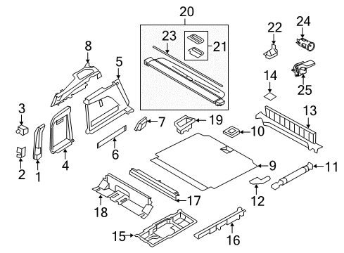 2017 BMW X5 Interior Trim - Rear Body Gas Pressurized Spring Bracket Diagram for 51479138212