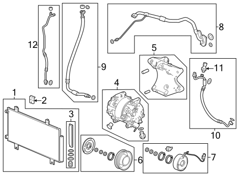 Condenser, Compressor & Lines SET, CLUTCH Diagram for 3890061AA01