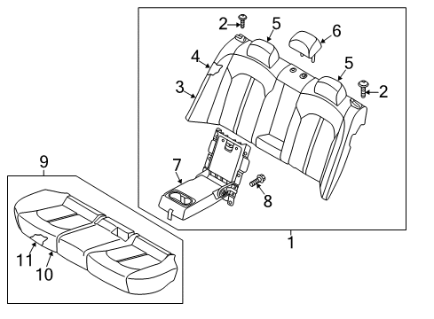 2018 Kia Optima Rear Seat Components Pac K Diagram for 89300A8070A2F