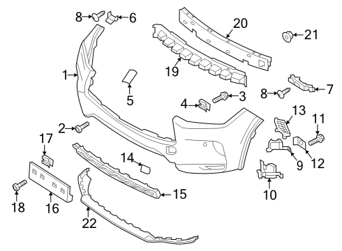 2021 Infiniti QX50 Bumper & Components - Front Bracket-Fog Lamp, LH Diagram for 269155NA0A