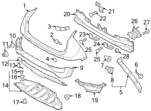 Bumper & Components - Rear BOLT Diagram for 1145710306B