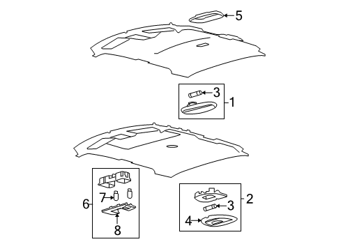 2014 Ford F-150 Bulbs Bracket Diagram for 9L3Z1851536A