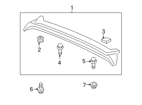 2002 Honda Civic Rear Spoiler Bolt-Washer (6X12) Diagram for 90102SV4003