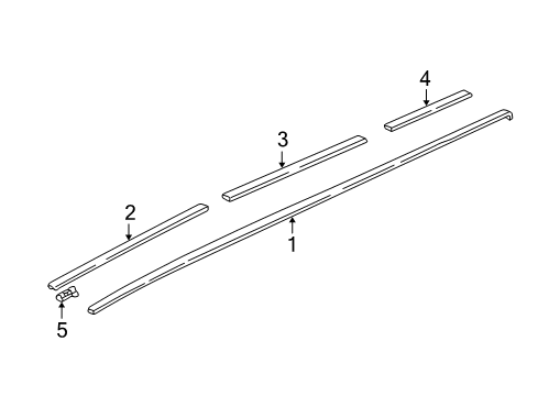 2002 Acura MDX Exterior Trim - Roof Molding Assembly C, Driver Side Roof Diagram for 74319S3VA10