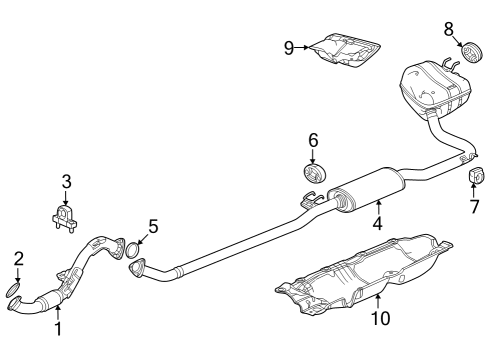 Exhaust Components CVR, R- MIDDLE FLOOR Diagram for 74603TLAA20