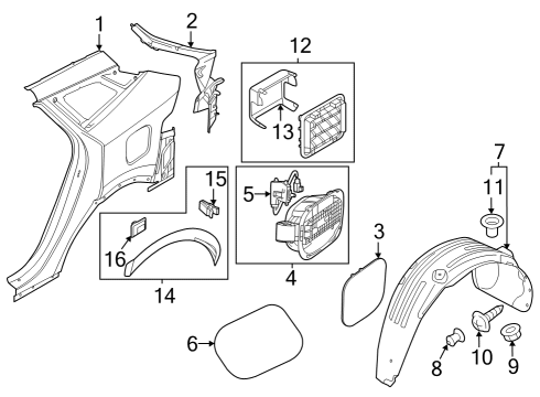 Quarter Panel & Components Cover Diagram for 97520D9000