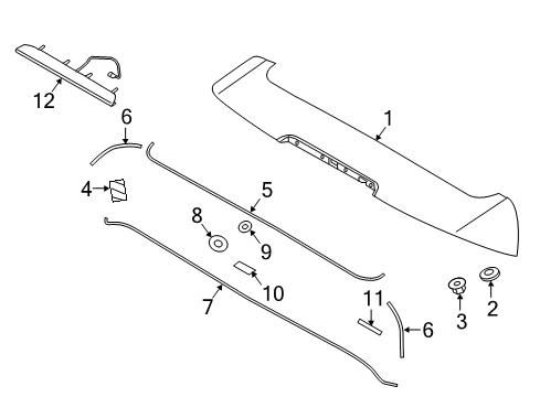 2017 Kia Sorento Rear Spoiler Spoiler-Rear Diagram for 87211C6000
