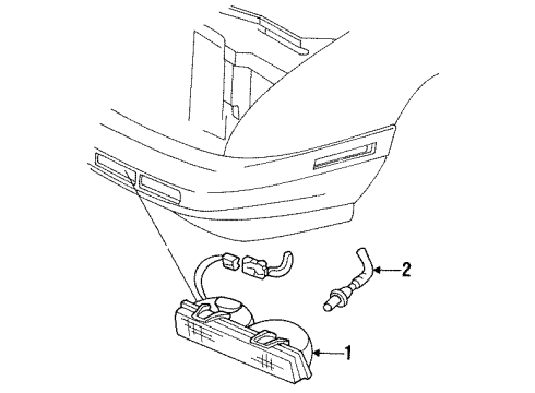 1992 Chevrolet Beretta Park & Signal Lamps Lamp Asm-Parking Diagram for 5974378