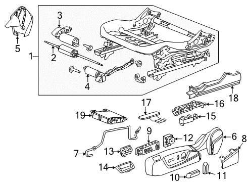 2011 Saab 9-5 Power Seats Lumbar Switch Diagram for 13285104