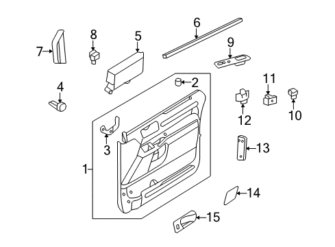 2003 Audi A8 Quattro Interior Trim - Front Door Belt Weatherstrip Diagram for 5F2Z1721456A