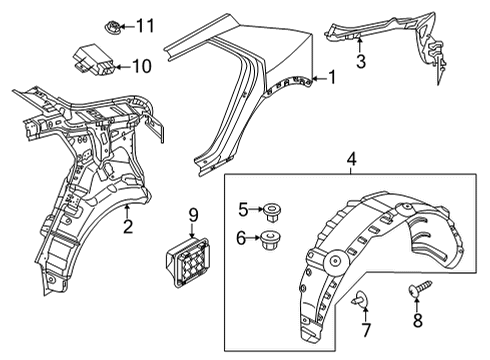 2022 Hyundai Ioniq 5 Quarter Panel & Components MODULE ASSY-POWER T/GATE CONT Diagram for 81870GI100