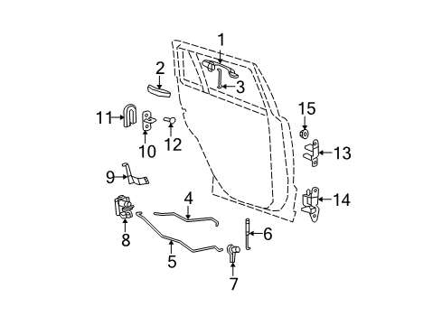 2011 Dodge Caliber Rear Door - Lock & Hardware Handle-Exterior Door Diagram for 1SP27HVGAB