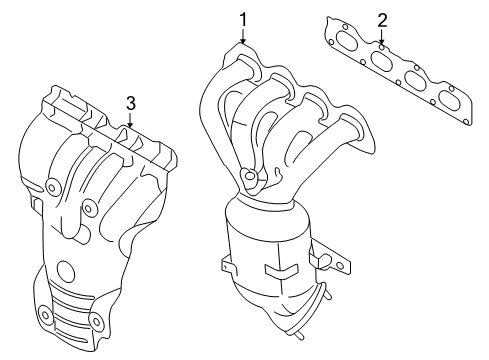 2009 Chevrolet Aveo5 Exhaust Manifold Exhaust Manifold Diagram for 96476195