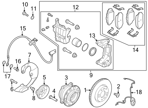 Front Brakes DISC-FRONT WHEEL BRAKE Diagram for 51712GI000