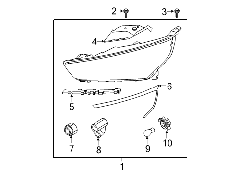 2022 Hyundai Ioniq Headlamps BRKT-Head Lamp, RH Diagram for 92158G2000