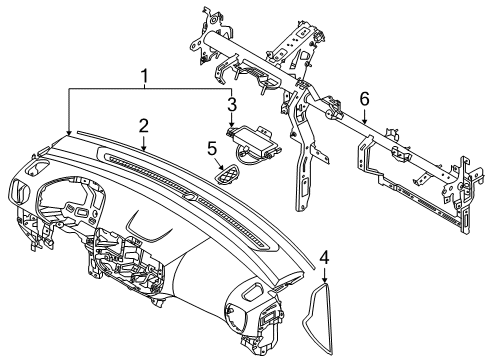 Cluster & Switches, Instrument Panel Cover Assembly-C/PAD Main Side, LH Diagram for 84780K2000NNB