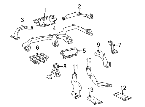 2012 Toyota Venza Ducts Connector Diagram for 558400T010