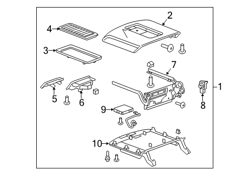 2017 GMC Yukon Center Console Bezel, Front Floor Console Compartment Diagram for 22861304