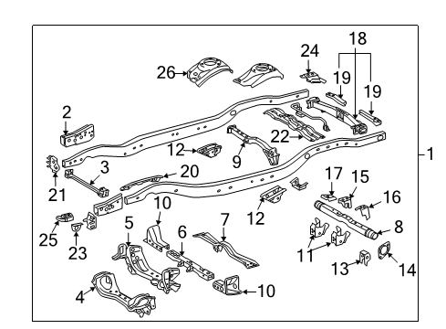 2011 Toyota Land Cruiser Frame & Components Bracket Diagram for 5159860010