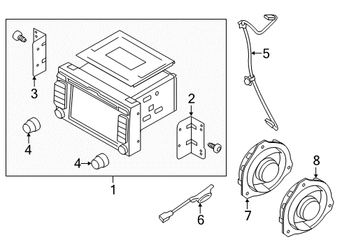 2016 Kia Rio Sound System Knob-Volume Diagram for 961731W160CA