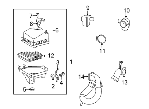 2010 Scion xB Air Intake Air Inlet Diagram for 1775228040