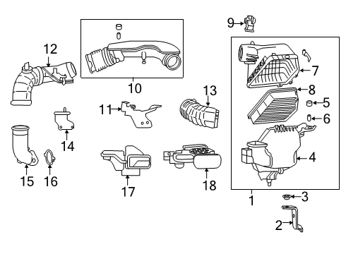 2019 Nissan Altima Air Intake Clip Diagram for 165983VA0A
