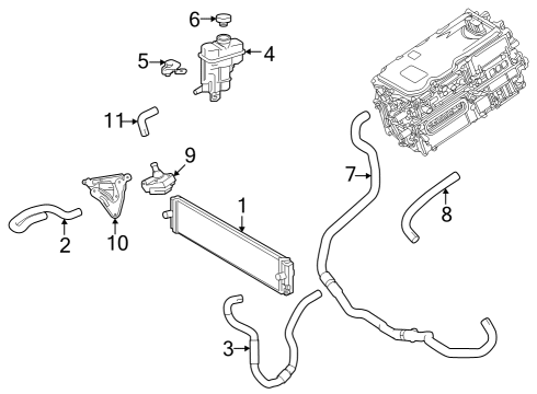 Inverter Cooling Components Auxiliary Radiator Diagram for G901048110