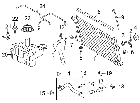 2021 Ford F-250 Super Duty Radiator & Components HOSE - OVERFLOW Diagram for LC3Z8075PA