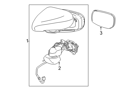 2008 Lexus IS350 Outside Mirrors Mirror Sub-Assy, Outer Rear View, LH Diagram for 8790653100C0