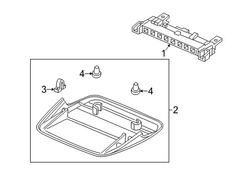 2019 Acura ILX High Mount Lamps Cover Assembly, High Mount Stop Light (Light Jewel Gray) Diagram for 34273TX6A02ZE