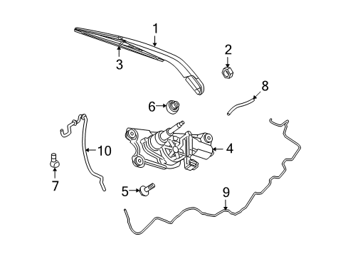 2017 Dodge Journey Wiper & Washer Components Hose-Rear Washer Diagram for 5116019AF