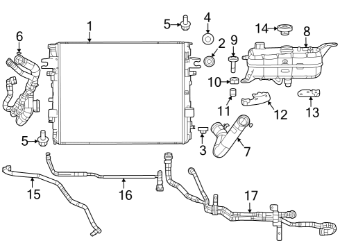 2022 Jeep Grand Wagoneer Radiator & Components COOLANT Diagram for 68425464AA