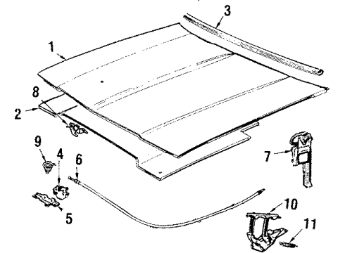 1989 Chevrolet Caprice Hood & Components Latch Asm-Hood Secondary Diagram for 14032197