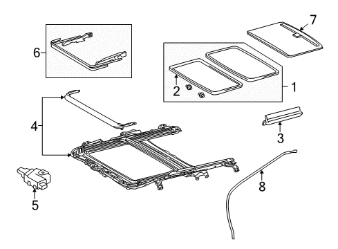 2011 Lexus HS250h Sunroof Gear Sub-Assy, Sliding Roof Drive Diagram for 6326075010