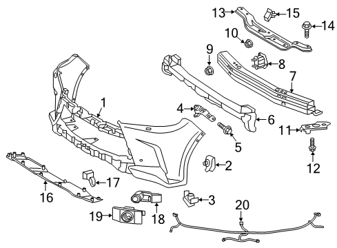 2016 Lexus LX570 Parking Aid Cover, Front Bumper, Lower Diagram for 5212960050