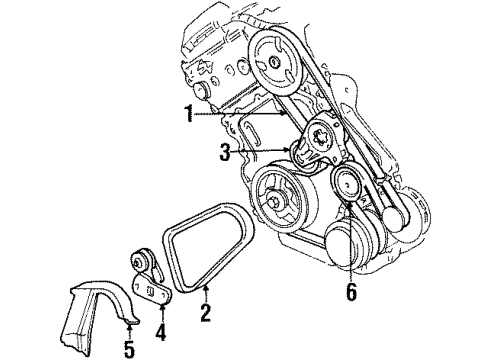 1993 Cadillac Seville Belts & Pulleys Serpentine Idler Pulley Diagram for 1627264