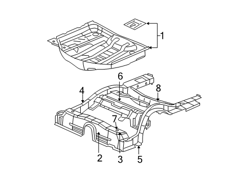 2006 Dodge Charger Rear Body - Floor & Rails Pan-Rear Floor Diagram for 4780793AI