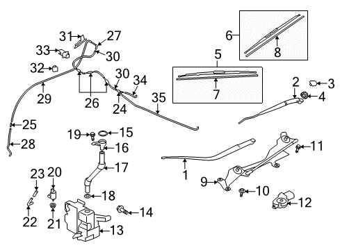 2013 Mitsubishi Outlander Wiper & Washer Components Shield-WIPER Arm Diagram for MB821132